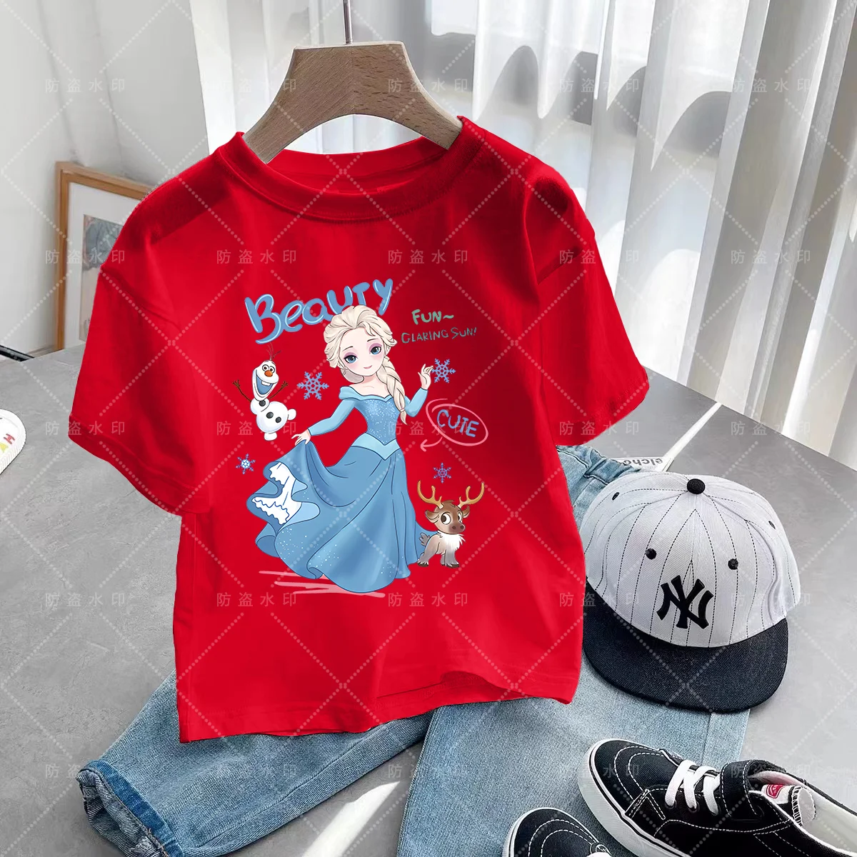 Disney 2024 Girl Summer Clothes cartoni animati Kawaii Princess Animated T Shirt Caricature Disney Kawaii Cartoons Princess children's