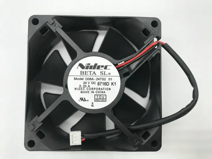 

Nidec D08A-24TS2 DC 24V 0.23A 80x80x25mm 2-Wire 80mm Cooling Fan
