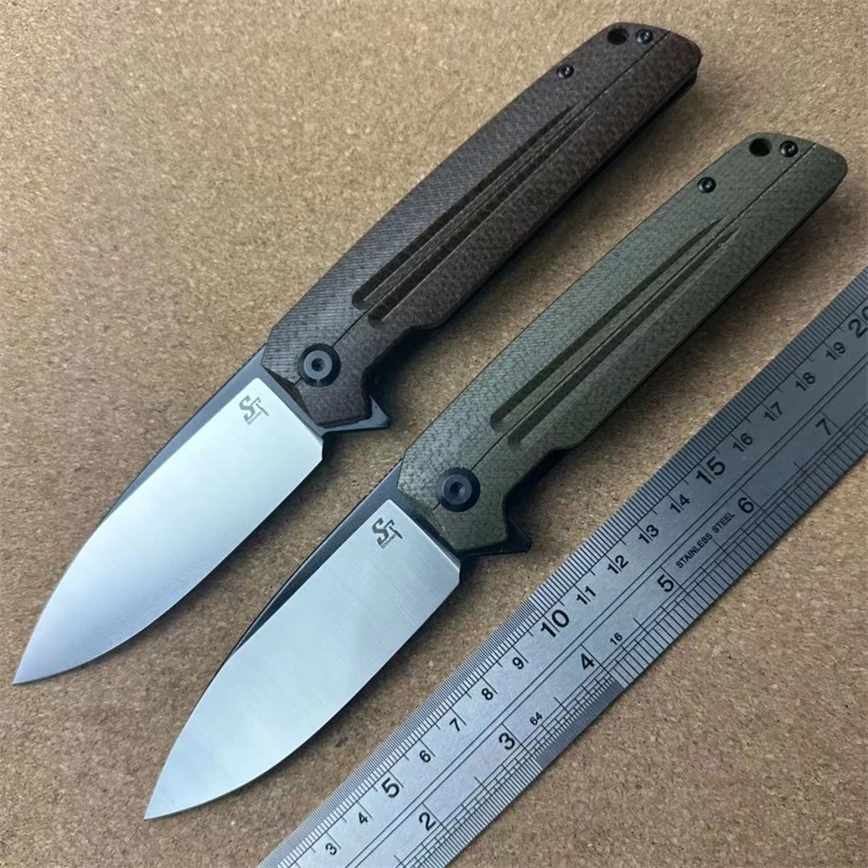 Newest Sitivien ST152 Real K110 Blade Folding Knife Micarta Handle Flipper Outdoor EDC Pocket Camping Hunting Military Knife