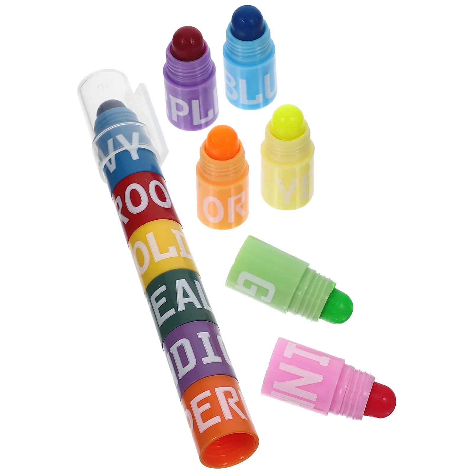 

2 set Highlighter Pens Fluorescent Marker Assorted Colors Splicing Design Comfort Grip for Students Notes Marking School