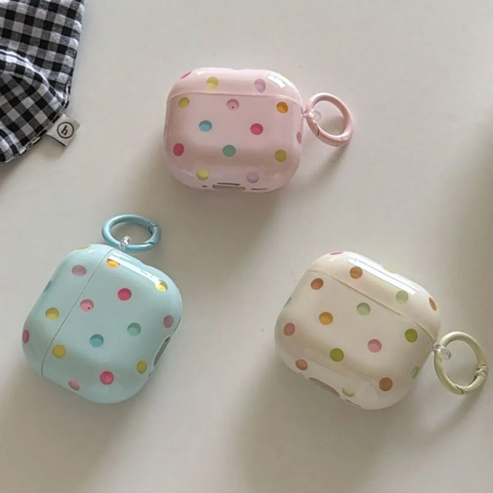 Bunte Galvanisierte Muster-Schutzhülle für AirPods Pro 2 3 4 Bluetooth-Box AirPods Pro3 Pro2 Weiche Blau-Rosa Schutzhülle mit Haken