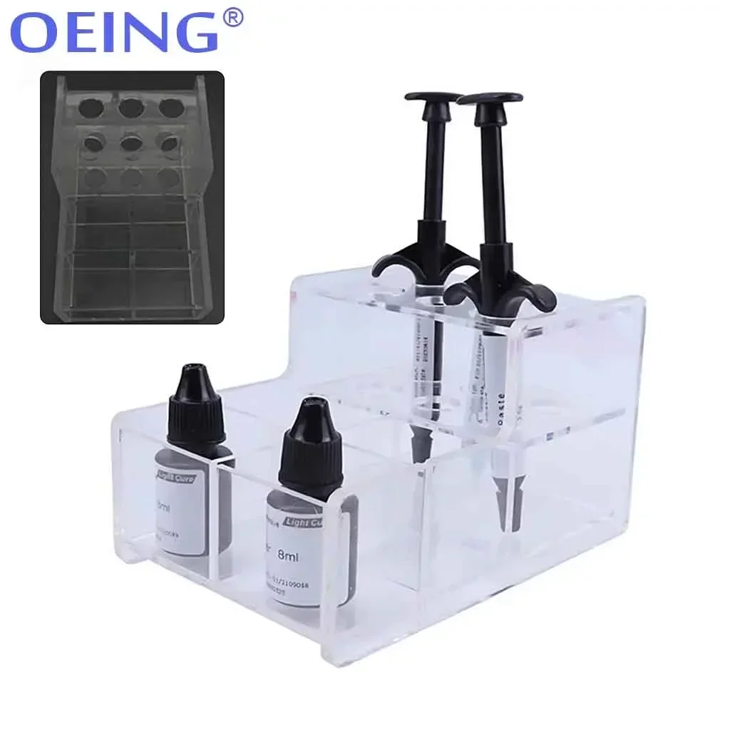 Dental Acrylic Organizer Oral Material Storage Applicator Dispenser Box Syringe Resin Adhesive Applicator Holder Dentist Tool