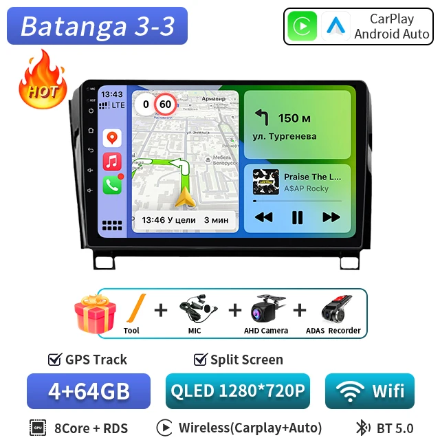 Android 16 Autoradio Multimedia Video Player Navigatie Stereo GPS Audio voor Toyota Tundra XK50 2007-2013 Sequoia XK60 2008-2017