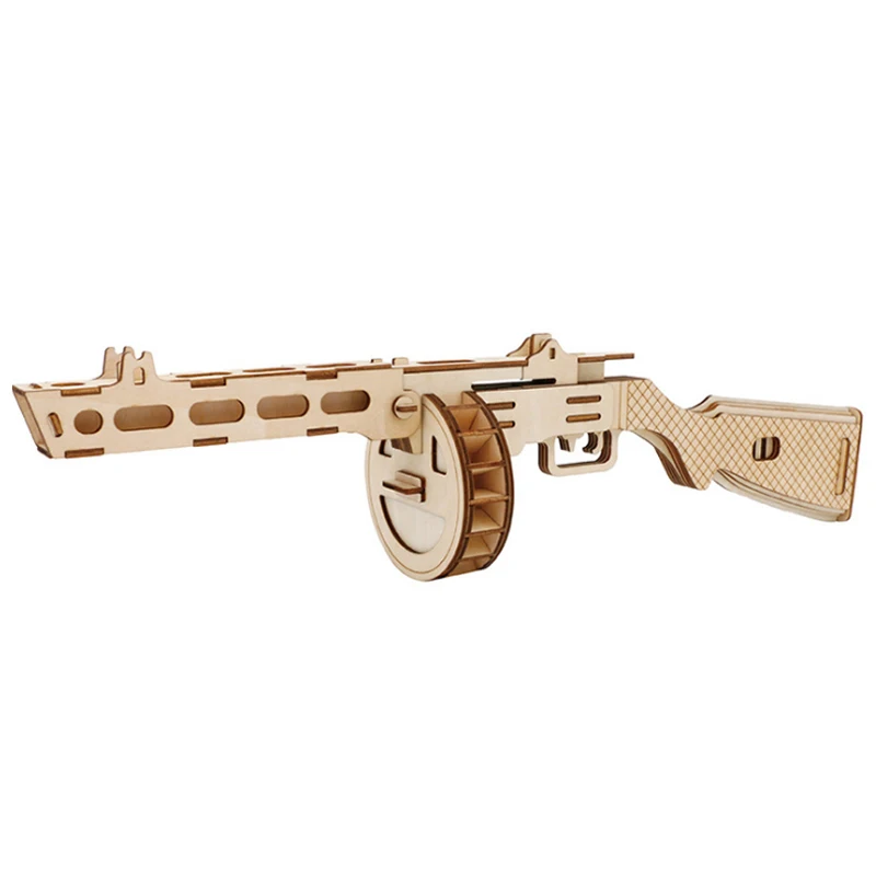 Wooden Assembly Gun Puzzle Model Pistol Rifle AK47 3D Toy Gun Model Cannot Shoot Educational Toys For Children Adults Boys Gifts