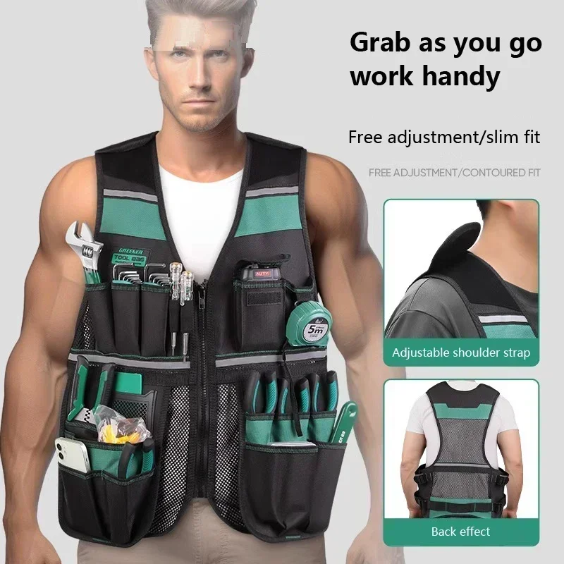 Vest-style Site Tool Grenpro Bag Woodworking Portable Storage Labor Work Special Electrician Insurance Maintenance
