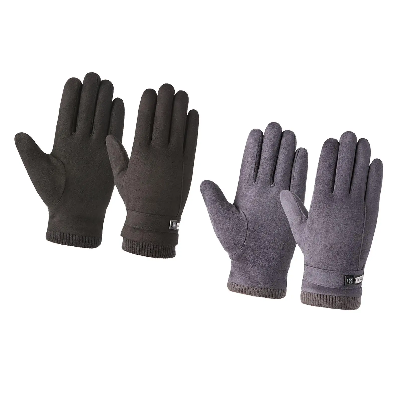 Winter Suede Gloves Windproof Comfortable Cold Weather Thicken Outdoor Sports Equipment for Running Cycling Riding Snow Fishing