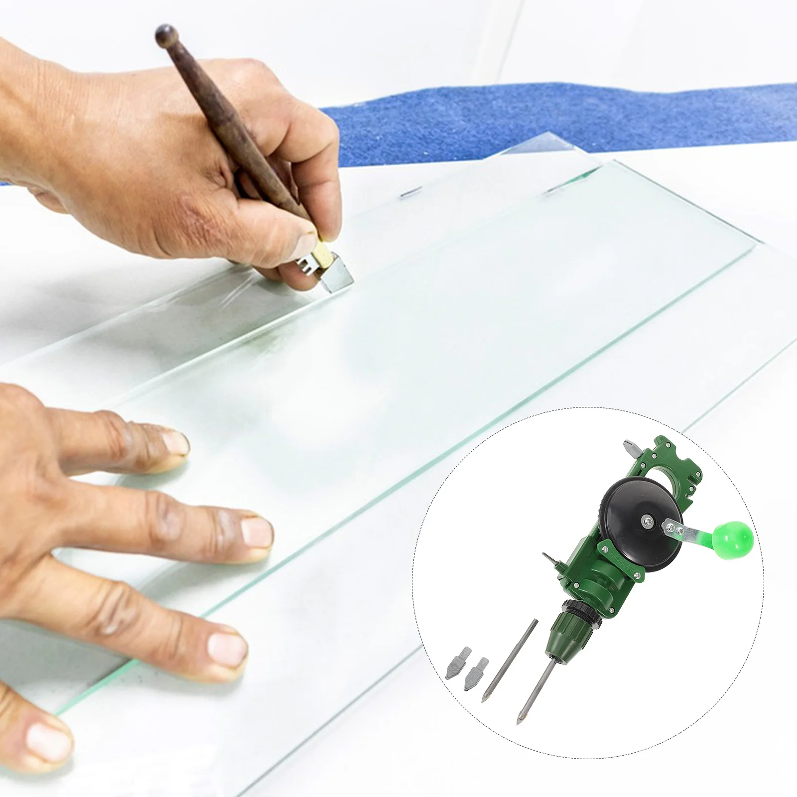 

1Set Professional Glass Cutter Handheld Metal Tile Cutting Tool Glass Hole Opening Equipment Tile Cutter Cutting Tool