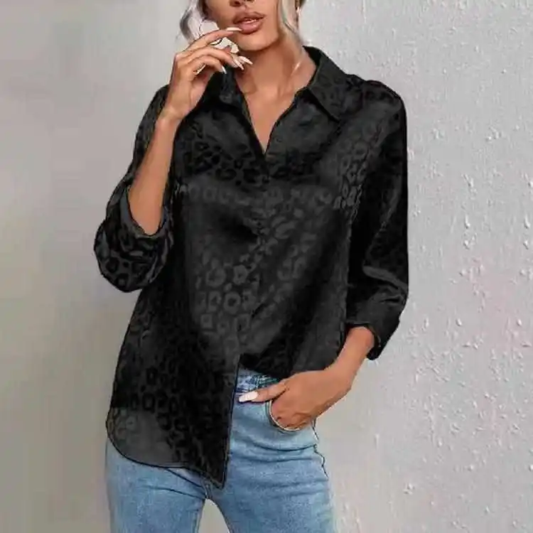

Women's Long Sve Satin irt Lapel Seven Pants Yoga Fitn Clothing Autumn Winter Children's Clothing with Chest Pad