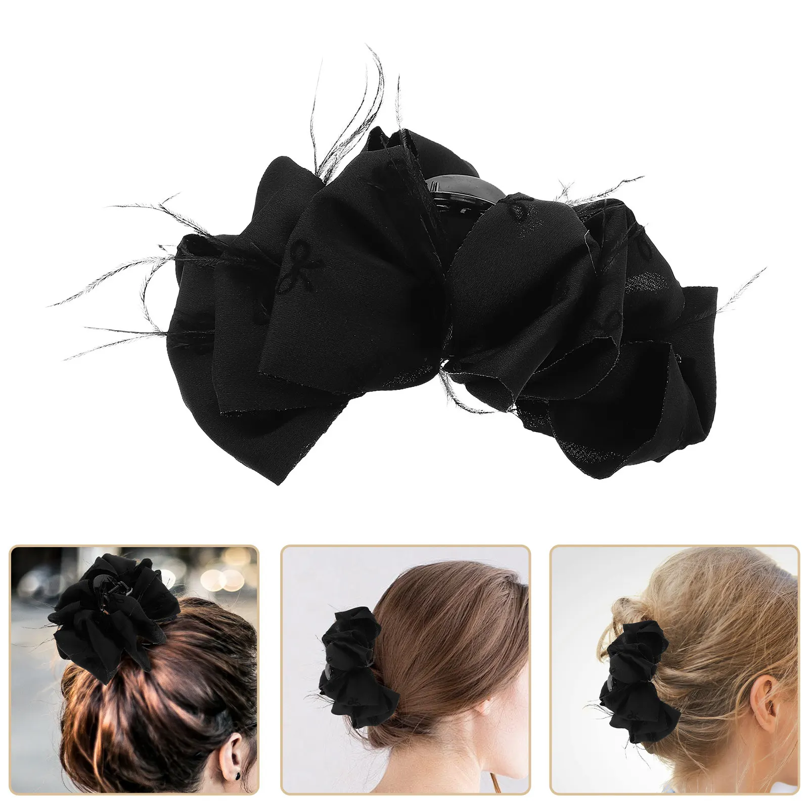 

Large Bow Hair Claw Clip Fashionable Shark Clip Lightweight Comfortable All Day Wear for Buns Braids Daily Life Parties