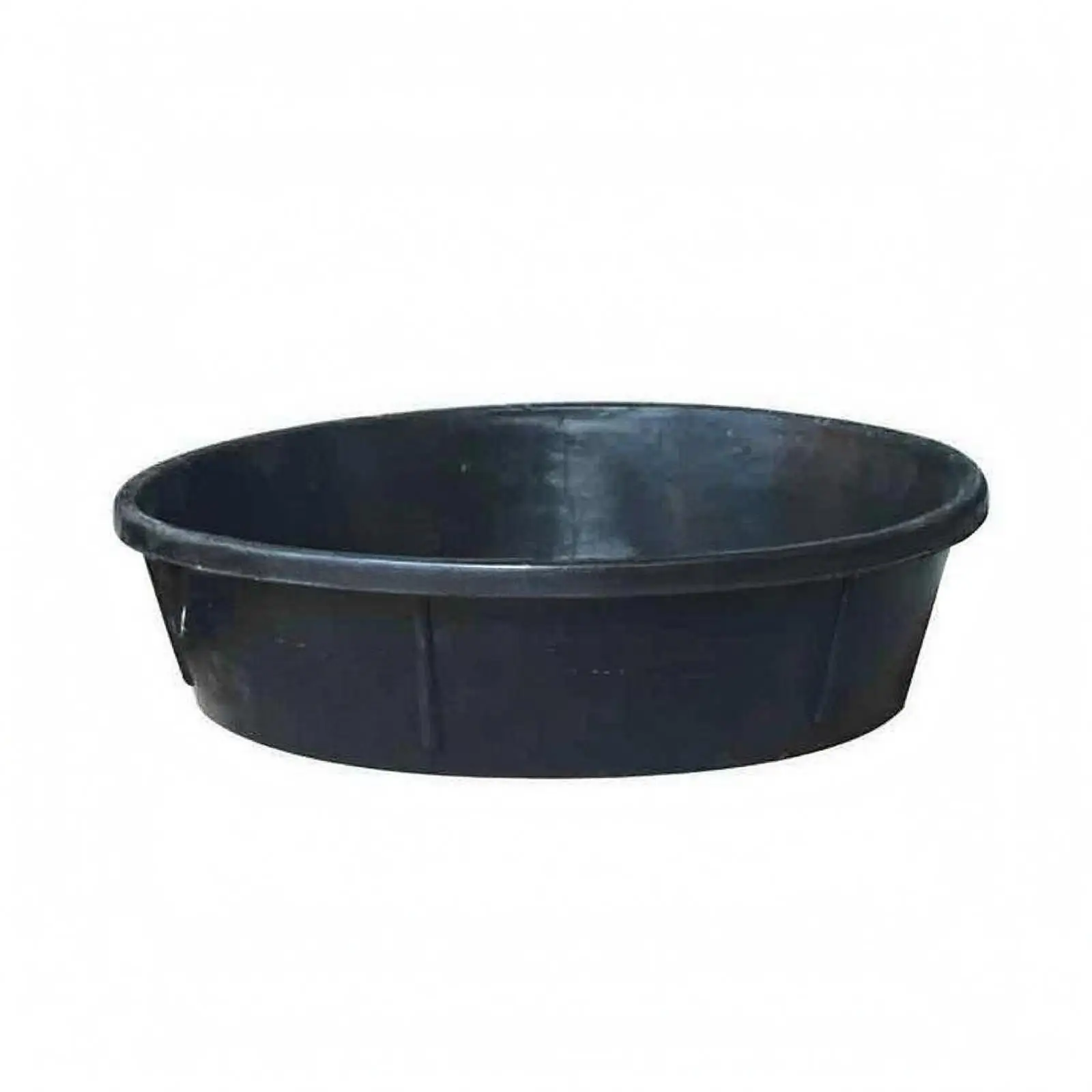 Shallow Rubber Tub Black Oval Rubber Tub Wide Opening Utility Container
