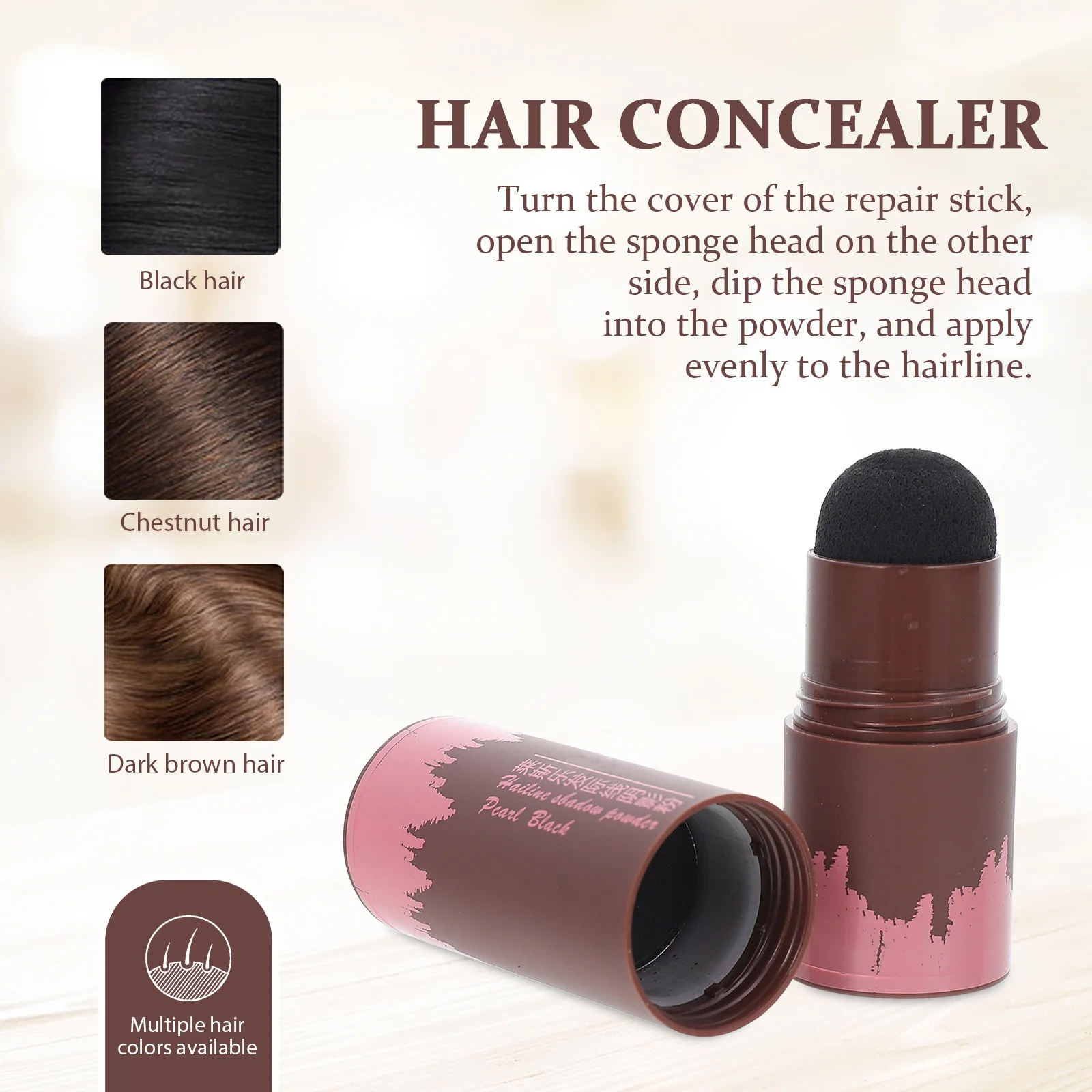 

2pcs Hairline Powder Stick Cover Thickening Concealer Sponge Applicator Portable Hair Shadow Tool for Home