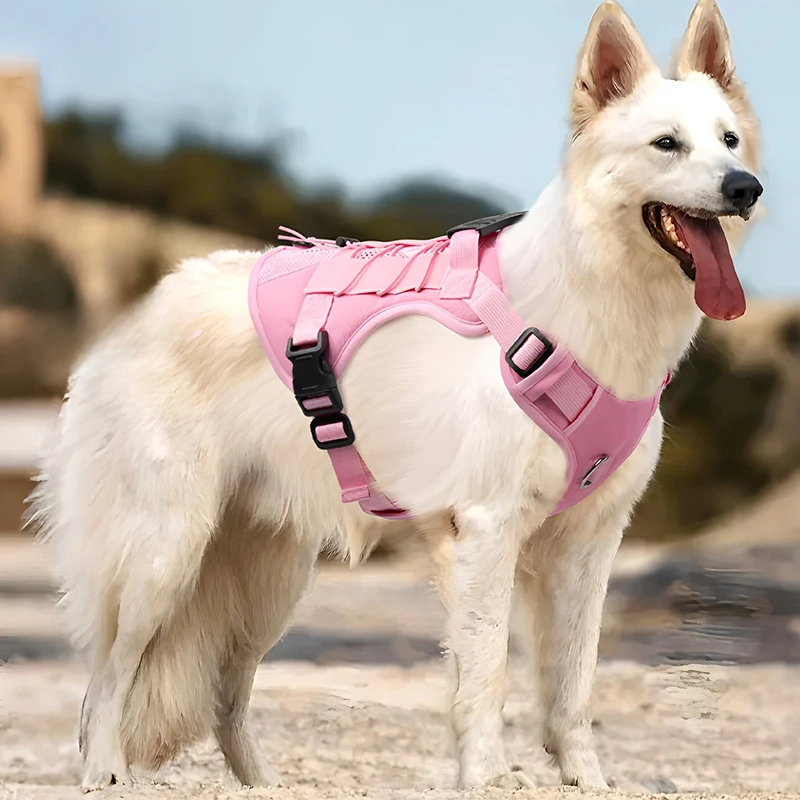 

New tactical dog harness and leash suit adjustable durable vest outdoor dog equipment 3-piece set Pet supplies