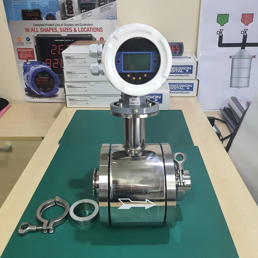 Tri-clamp Rs485 Sanitary Tubing Electromagnetic Domestic Flowmeter Milk Pump Cow Milking Separator Machine Flow Meter Price