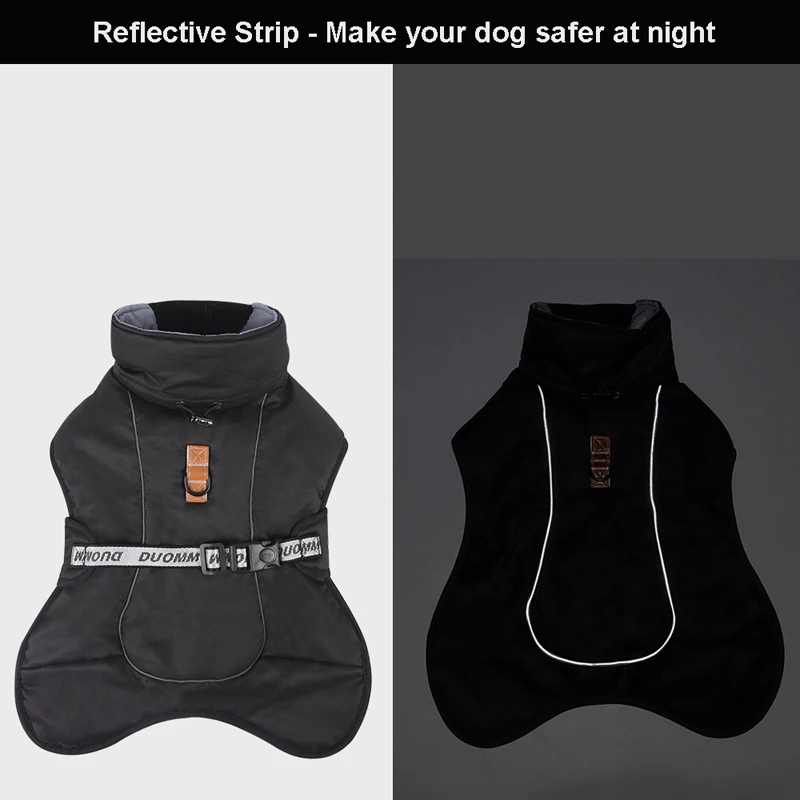 Benepaw Cozy Dog Coat Windproof Reflective Turtleneck Pet Jacket For Medium Large Dogs Waterproof Elastic Puppy Clothes