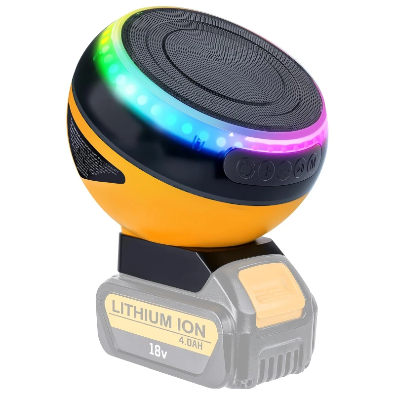 

Portable Wireless Speaker Supports Bluetooth 5.3 for Makita/DeWalt/Milwaukee/Bosch 18V-20V Battery High-Definition Sound Quality
