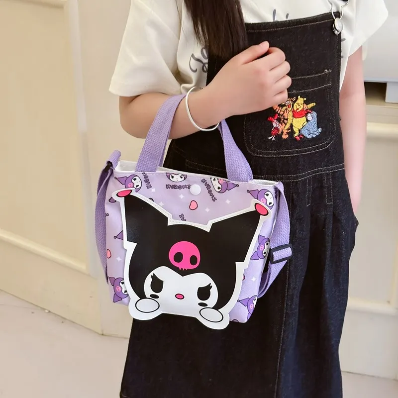 Y2K Sanrio Hello Kitty borsa a tracolla Kuromi Canvas Bag Lunch Box Bag Cinnamoroll zaino bambini Pouch regali ad alta capacità