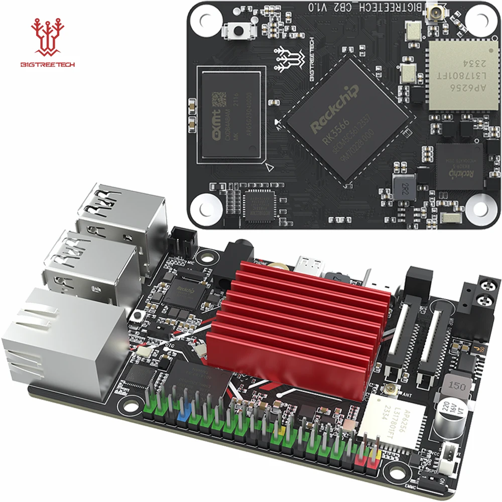 BIGTREETECH PI 2 CB2 Scheda di controllo RK3566 Quad-Core RAM 2GB ROM 32GB CSI DSI 2.4G Wifi per stampante 3D Klipper VS Raspberry PI