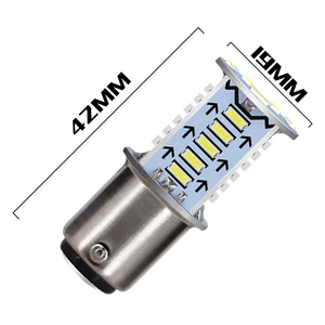 Blalion 2 pçs 1157 led luz de freio estroboscópica bay15d lâmpada 30smd drl água flash invertendo estacionamento sinal volta do carro lâmpada cauda moto 12 principais vendas drl e pisca - №10