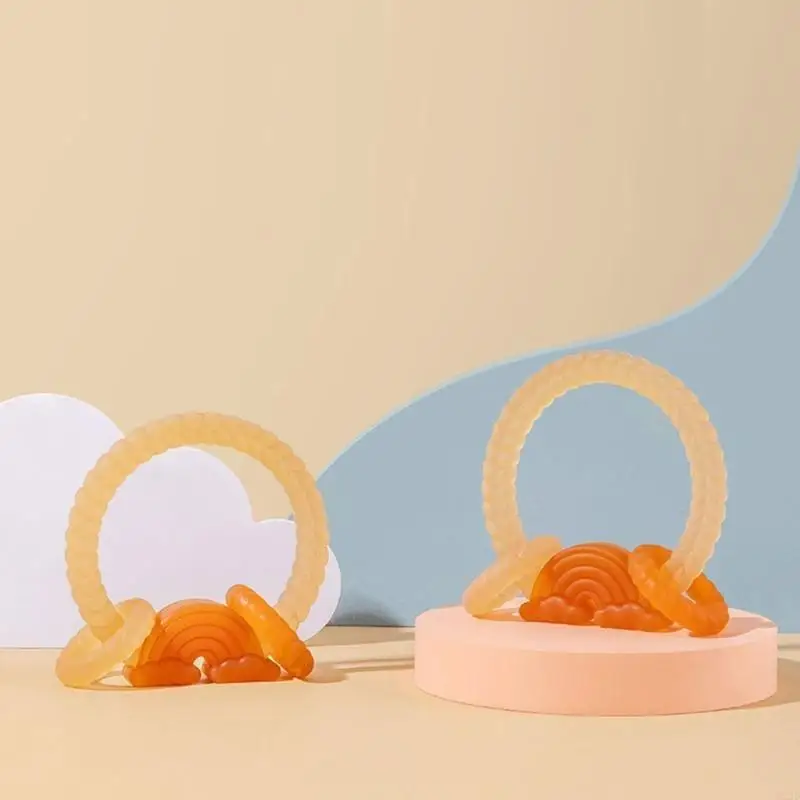 

Q22D Baby Nursing Teething Toy Cartoon Rainbow Silicone Teether Teething Pain-Relief Toy for Kid Toddler Infant Newborn