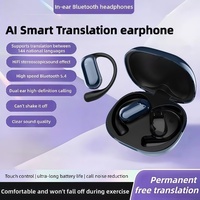 Q16S AI Translator Earbuds Earphones Bluetooth 5.4 Open-Ear Wireless Headphones LCD Screen BASS Stereo 8 Hours Long-life