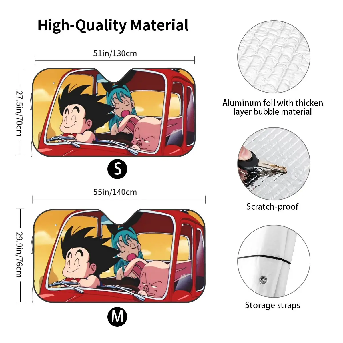 لعبة دراغون بول القيادة جوكو الزجاج الأمامي ظلة غطاء قابل للطي الجبهة كتلة نافذة 76x140 سنتيمتر ظلة قناع سيارة يغطي #6