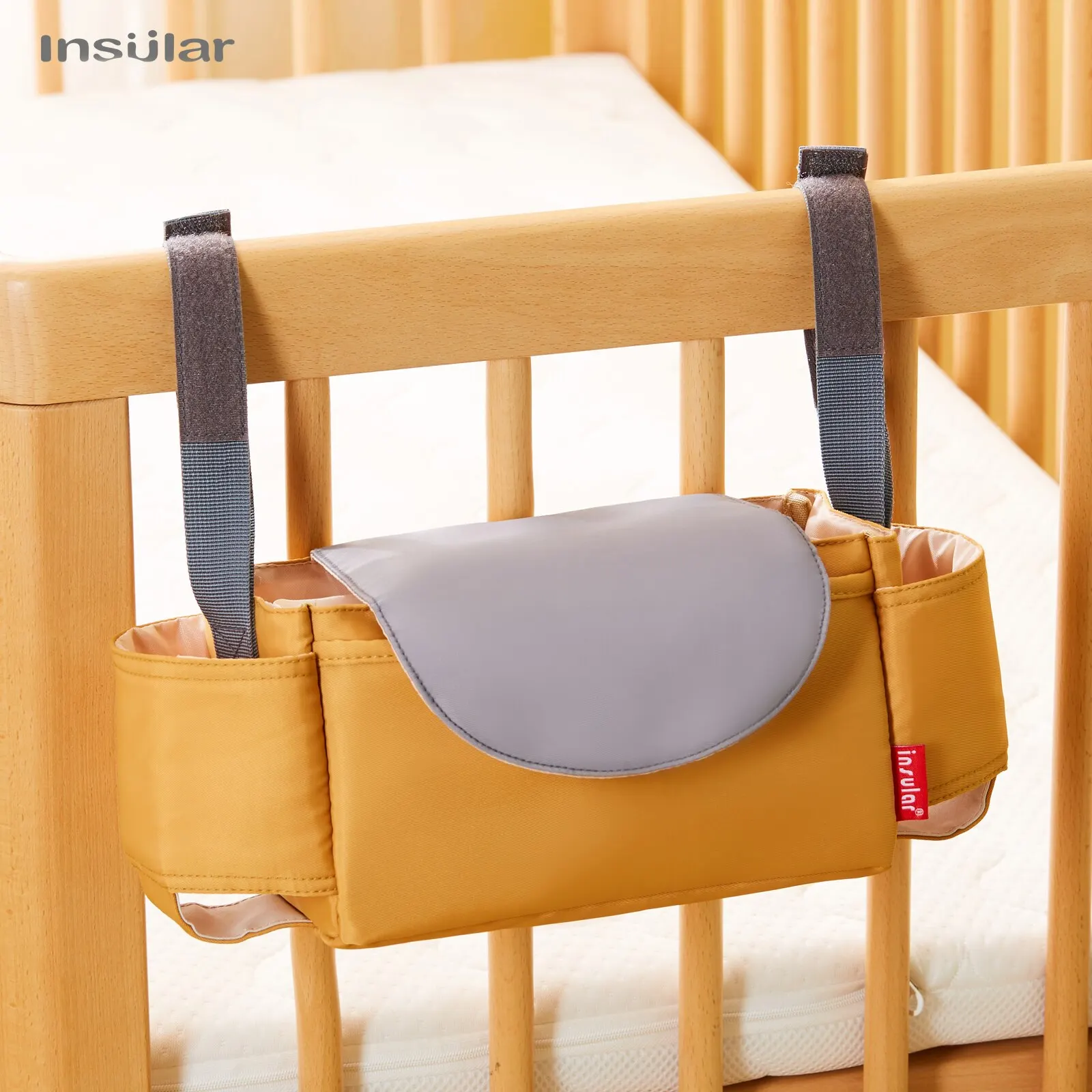 INSULAR Stroller Organizer Mommy Diaper Bag with Cup Holder Hanging Basket Hook Universal Baby Pram Carriage Accessories view 6