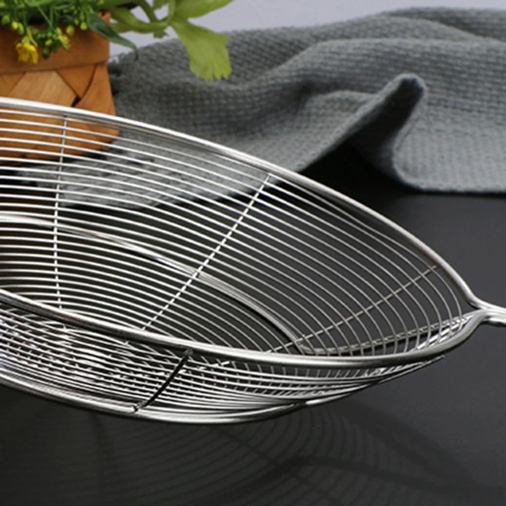 Double Ring Slotted Spoon Kitchen Slotted Spoon Convenient Slotted Design Easy Access And Drainage Effective Oil Leak Grid