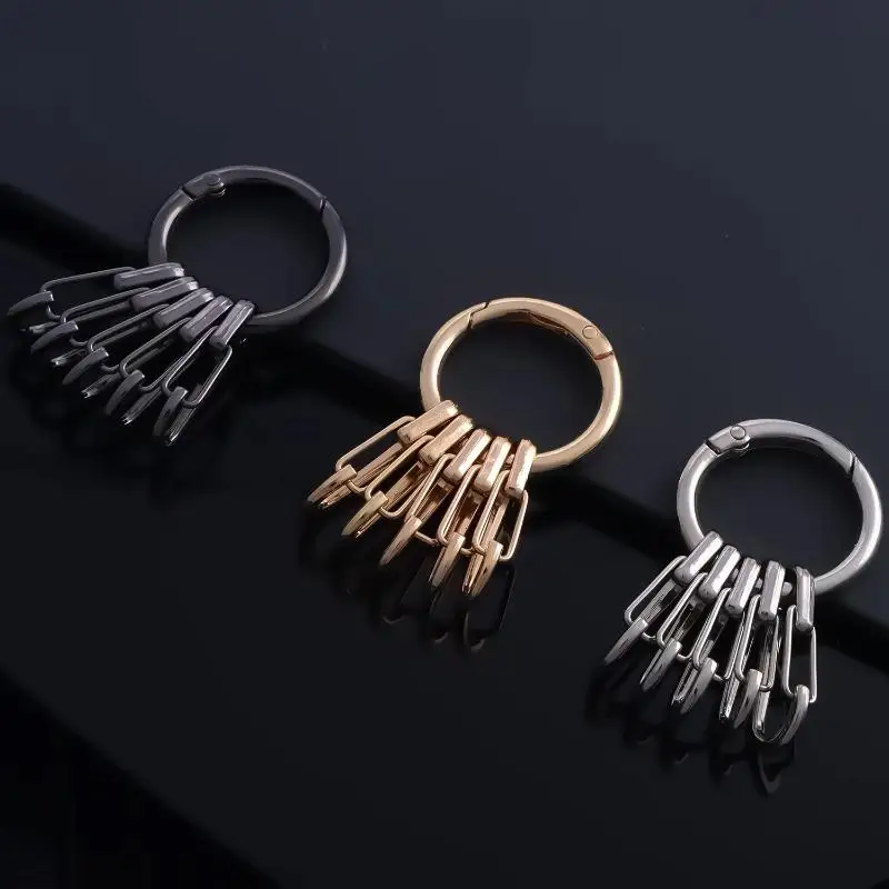 Metall-O-Ring-Federverschlüsse mit 5 Stück Hakenverschlüssen für DIY Öffnbare Runde Karabiner Schlüsselanhänger Clips Hakenverschlüsse Zubehör – Detail 6