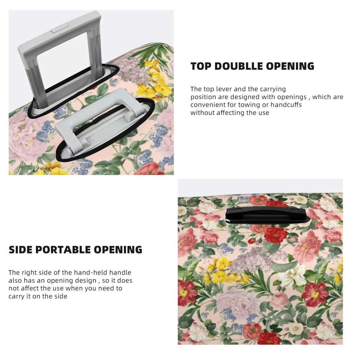 مخصص الملونة الأزهار الملمس غطاء الأمتعة مرونة زهرة نمط حقيبة سفر أغطية حماية دعوى لمدة 18-32 بوصة #4