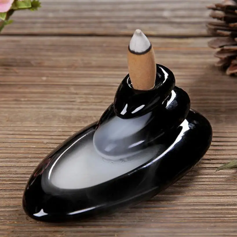 1 Pcs Small Censer Incense Holder Incense Home Office Teahouse Creative Decor Ceramic Incense Stand Lotus