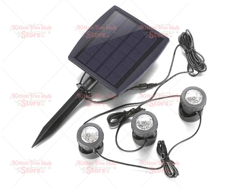 One To Three Warm White Light Solar Pool 3 Lamp Holder Underwater Control Diving