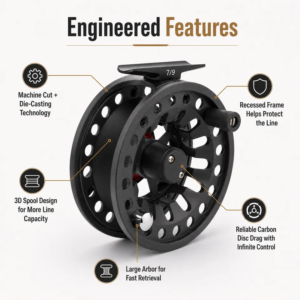 disc drag large arbor machined fly reel fairiland TURMAX MK2 CNC-Machined Fly Fishing Reel 3/4, 5/6, 7/8, from Bar Stock Aluminum with Sealed Carbon (3/4wt) : Sports & Outdoors and consistent drag performance under load Wright & McGill Co. Dragon