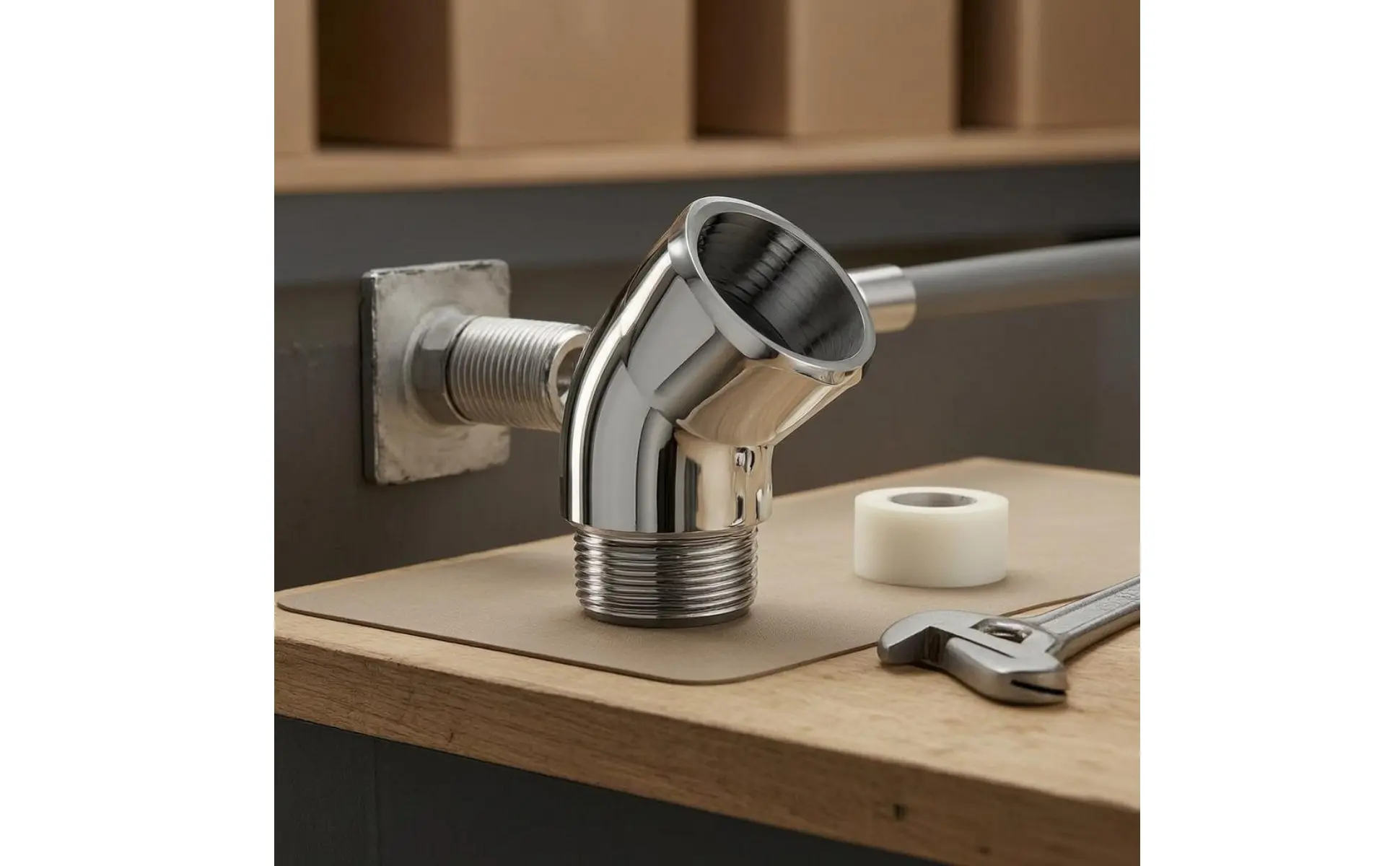 Adjustable Shower Angle Adapter Polished Metal Swivel Shower Elbow Bathroom Fixture Easy Installation High Pressure Resistance