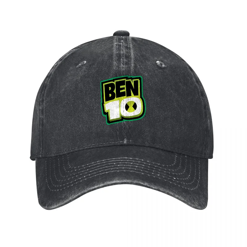BEN 10 LOGO WASHED COTTON BASEBALL CAP UNISEX ADJUSTABLE HAT FOR FANS AND EVERYDAY WEAR STYLISH AND COMFORTABLE DESIGN