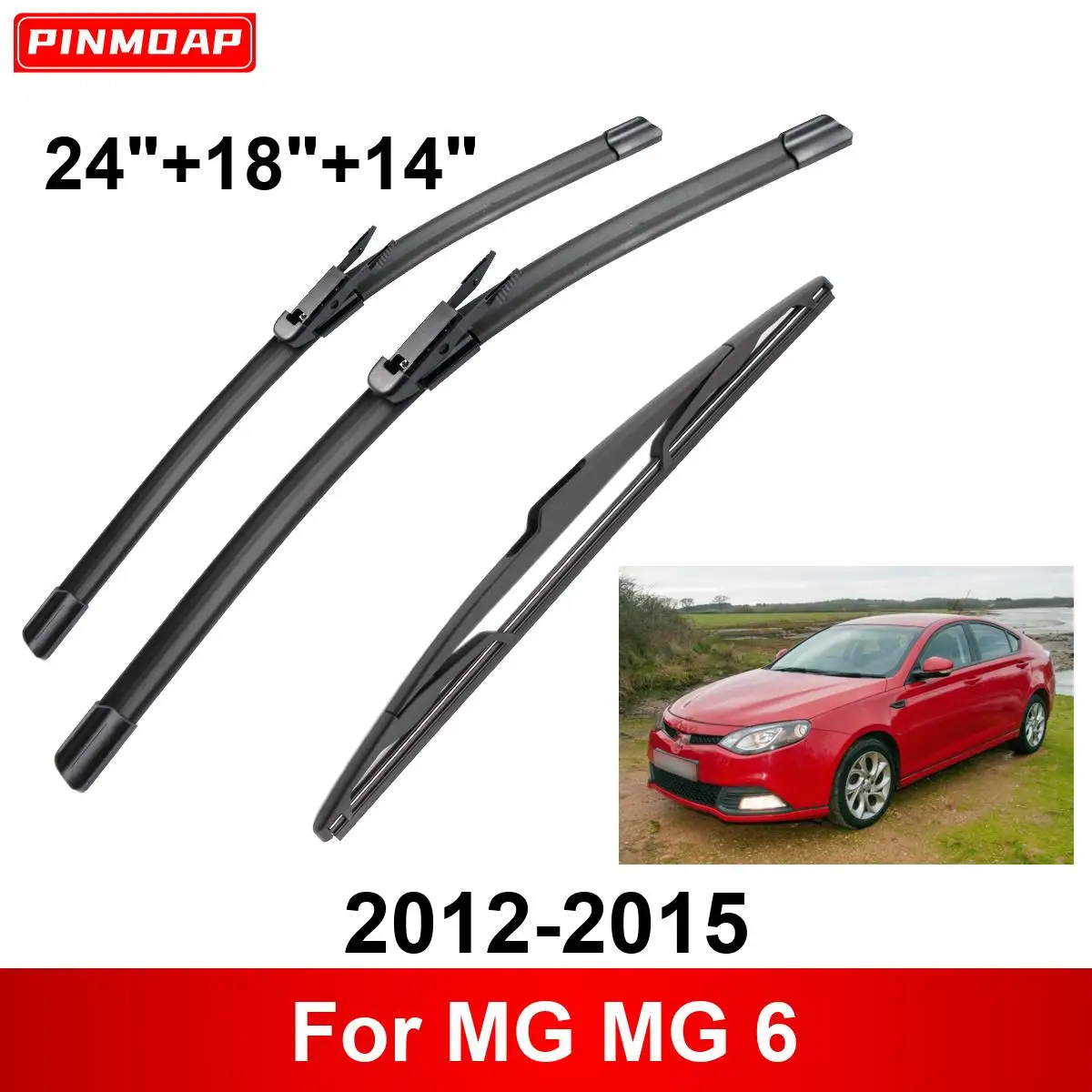 3PCS Car Wiper For MG MG 6 2012-2015 Front Rear Wiper Blades Brushes Auto Accessories 2012 2013 2014 2015