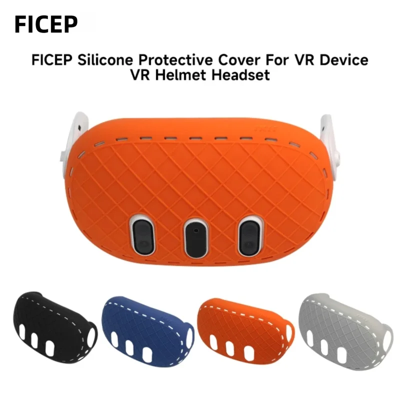

FICEP For meta Quest 3 Case VR Protective Cover Silicone Anti-Throw Shock Absorption Anti-scratch Anti-skid Headset Accessories