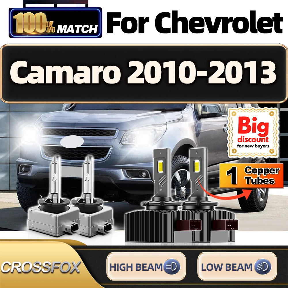 

CROSSFOX For Chevrolet Camaro 2010 2011 2012 2013 2X LED Xenon HID Headlight Bulbs Replacement Canbus Upgrade Headlamp Ampoules