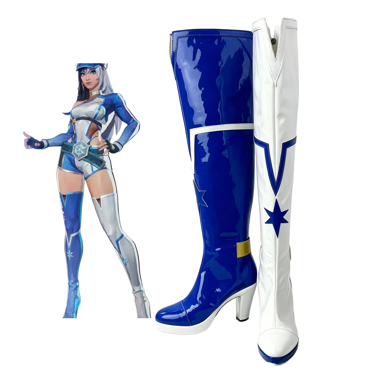 botas-de-cosplay-rivals-luna-snow-tacon-alto-color-azul-y-blanco-hechas-a-medida-cualquier-talla