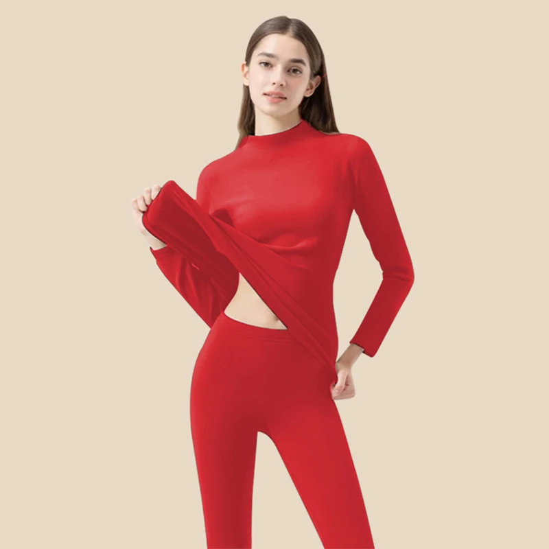 Thermal Underwear Women's Half Turtleneck Bottoming Shirt Thickened Winter Set