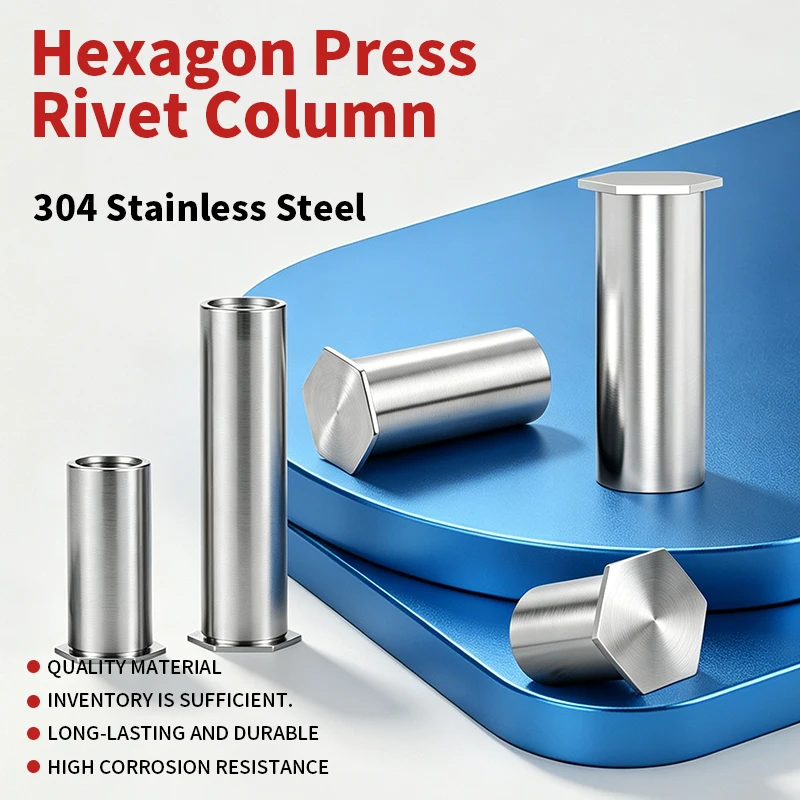 304 Stainless Steel BSO Blind Self‑Clinching Studs, Press‑in Blind Rivet Nut Stud SOS SOA M2M2.5M3M4M5M6M8 Sheet Metal Fastener