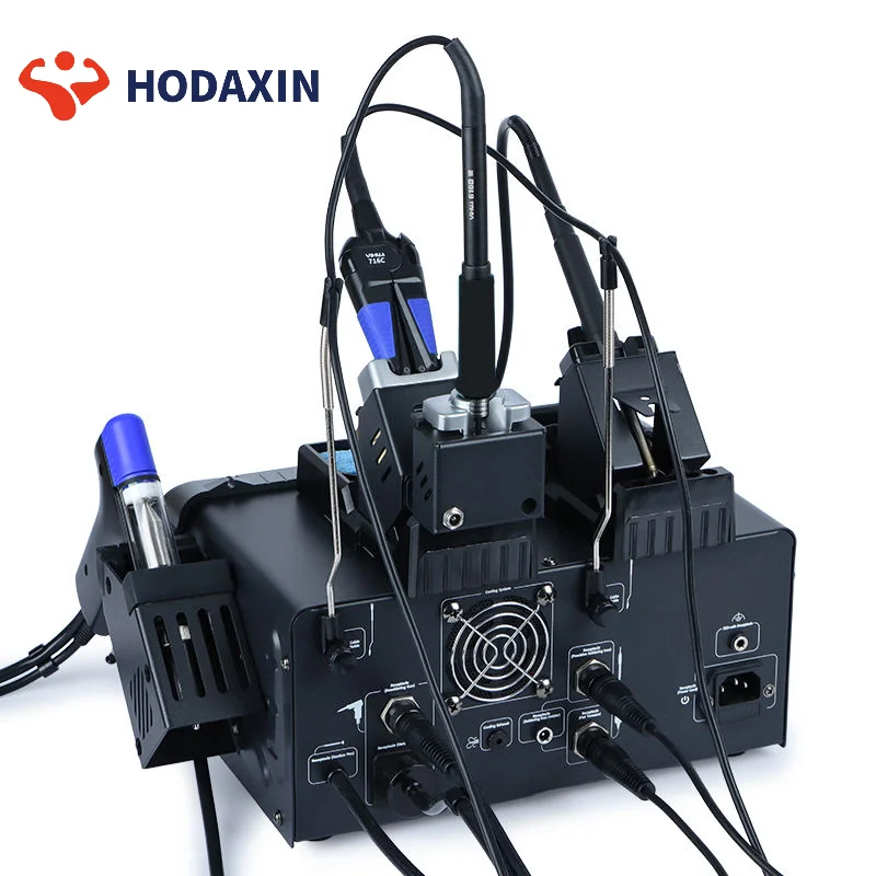 YIHUA 948D-IV 5IN1 Welding Station Tin Suction Sucker with 245 Soldering Iron Hot Air Gun Rework IC Pick Pen Phone Fixing Device