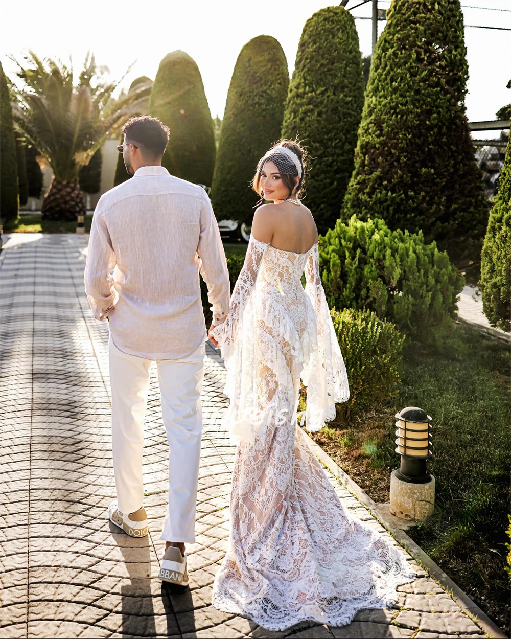 Abiti lunghi senza spalline a sirena con pieghe increspate in pizzo moda stile moderno personalizzato Abiti per occasioni su misura Taglie disponibili formali