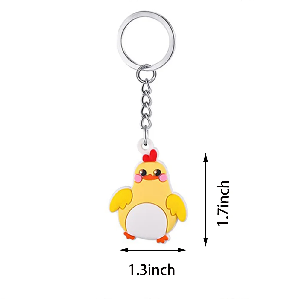 24pcs Farm Animal Party Gift Keychain Zenon Birthday Baby Shower Decorations Cute Cow Key Ring Barn  Theme Supplies