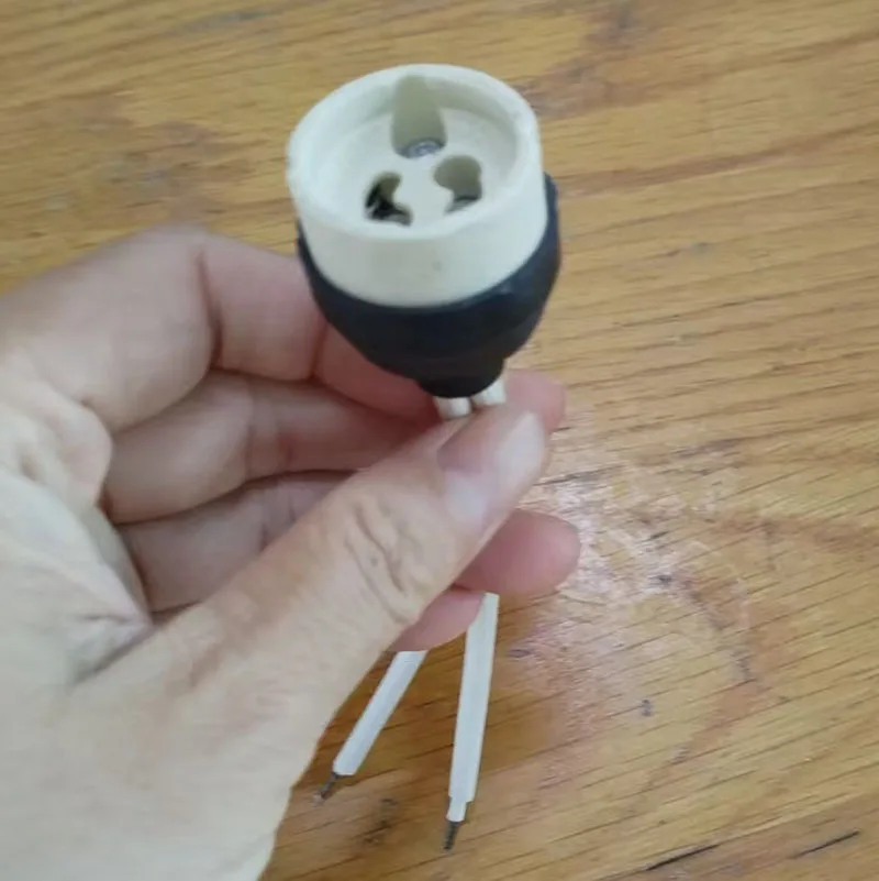 15pcs 110v 220v Plug Connector Adapter, New GU10 Ceramic LED/CFL/Halogen Lamp Holder with wire 13CM
