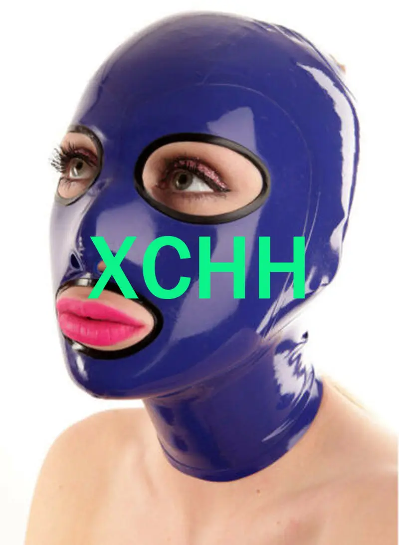 

Sexy Latex Full Head Latex Rubber Mask Hoods Open Eyes&mouh Fetish Cosplay Mask Back Zipper Club Wear