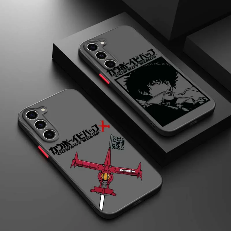 Cowboy Bebop Anime Phone Case For Samsung Galaxy S26 S25 S24 S23 S22 S21 FE Plus Ultra 5G Frosted Translucent Cover