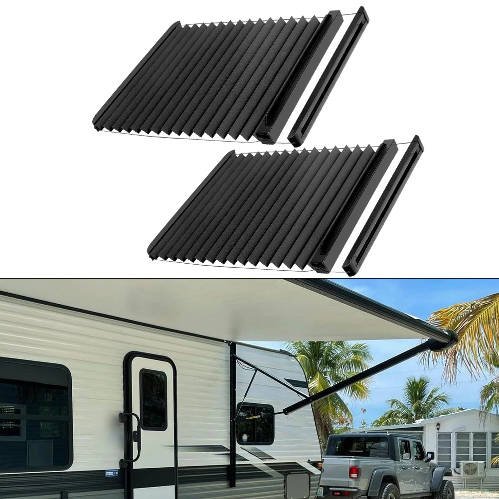 2x RV رقيقة مطوي الستار استبدال أجزاء RV نافذة الباب الظل 12 "X21" للطي الستائر حماية سرية مسار الإنزلاق الهادئ
