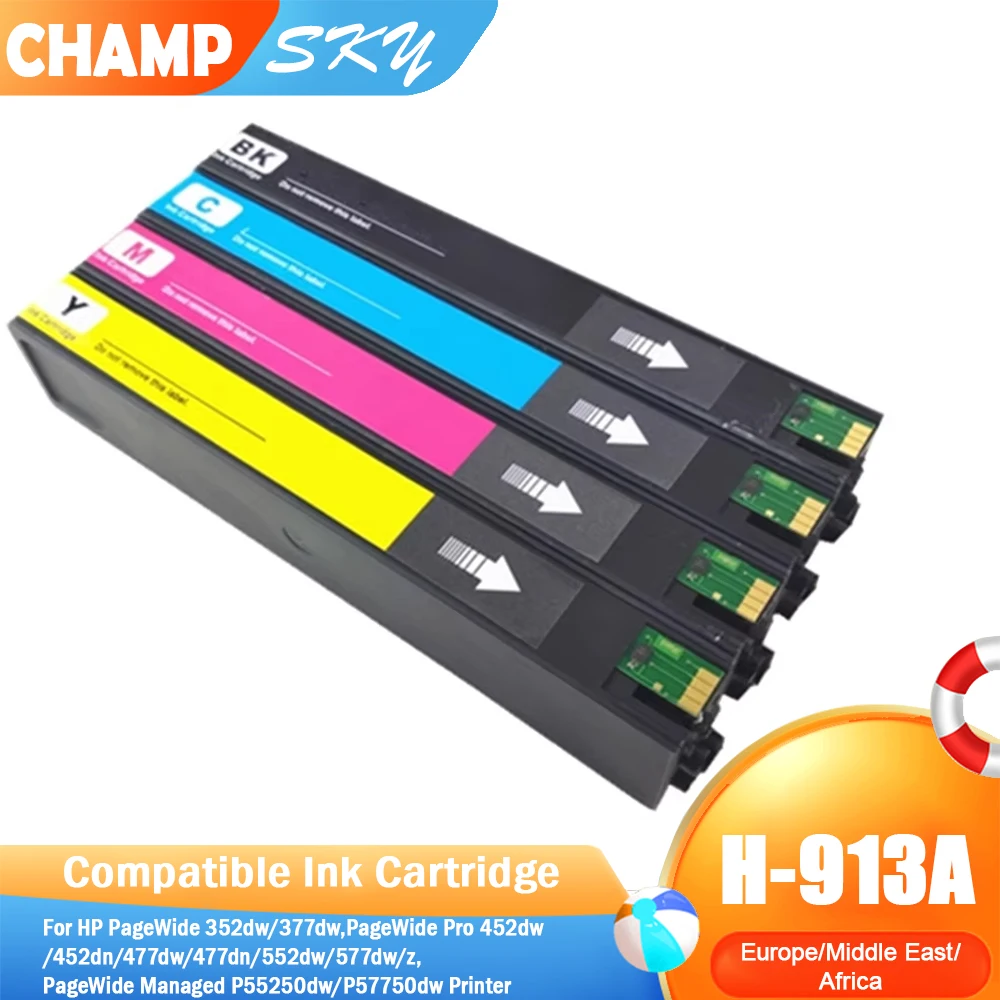 

913A 913 a Premium Color Compatible Printer Ink Cartridge for HP PageWide 352dw/377dw PageWide Pro 452dw/452dn/477dw/477dn