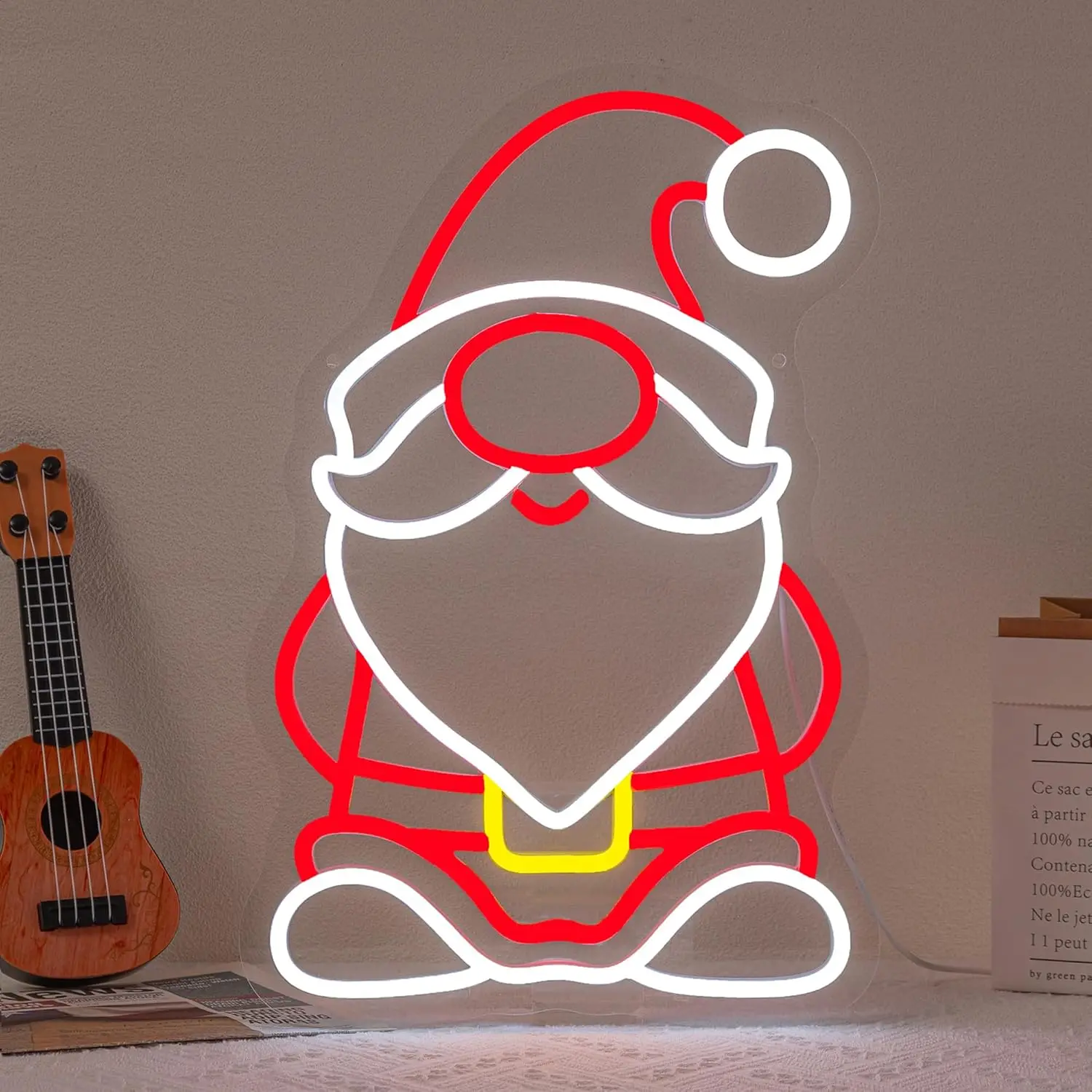 

Christmas Gnome Neon Sign for Wall Decor Santa Claus LED Neon Sign Colorful for Party Bedroom Kids Room Bar Decoration