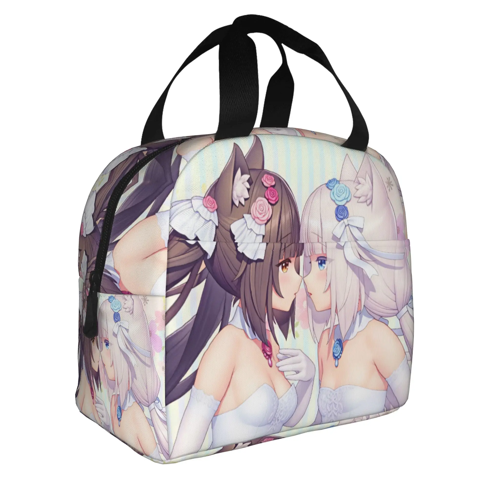 

Anime N-Nekopara Chocola Vanilla Insulated Lunch Bag for Women Portable Game Cooler Thermal Lunch Tote Beach Camping Travel